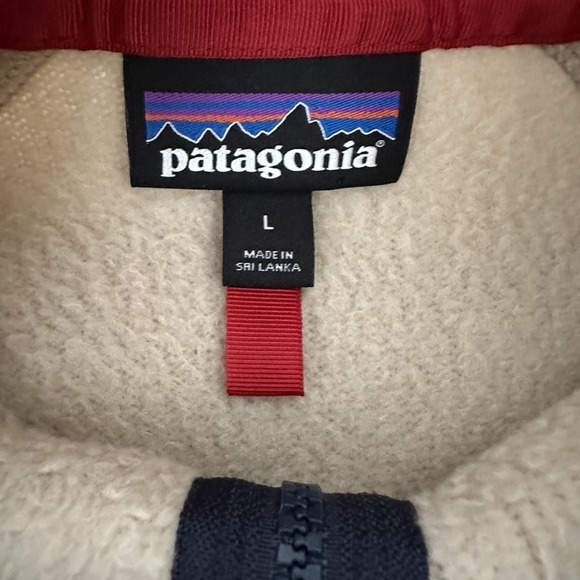 Patagonia Classic Retro-X Jacket Mens Large Beige Sherpa Fleece Zip Pockets